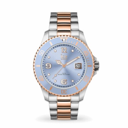 Montre Ice-Watch ICE steel - Sky Silver Rose Gold - Medium - 3h