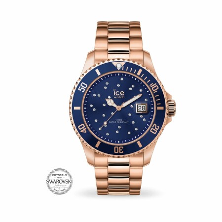 Montre Ice-Watch ICE steel - Blue cosmos rose-gold - Medium - 3H