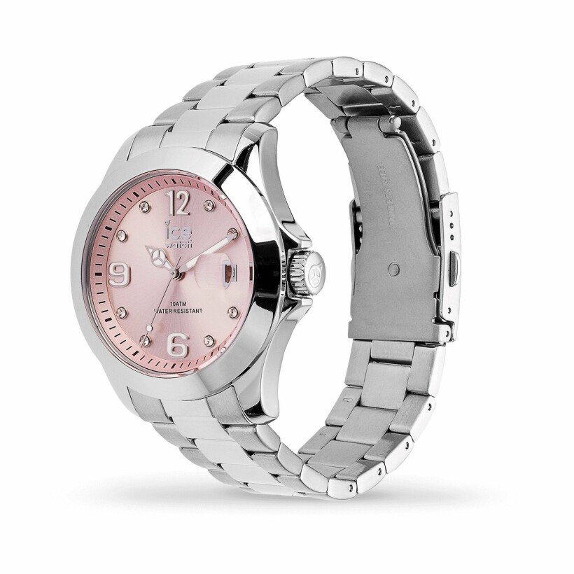 Montre Ice-Watch ICE steel Light pink with stones Medium