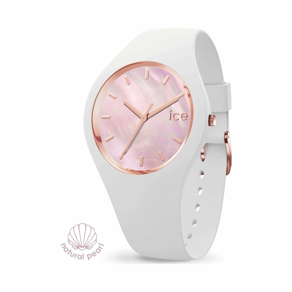 Montre Ice-Watch ICE pearl - White pink - Medium - 3H