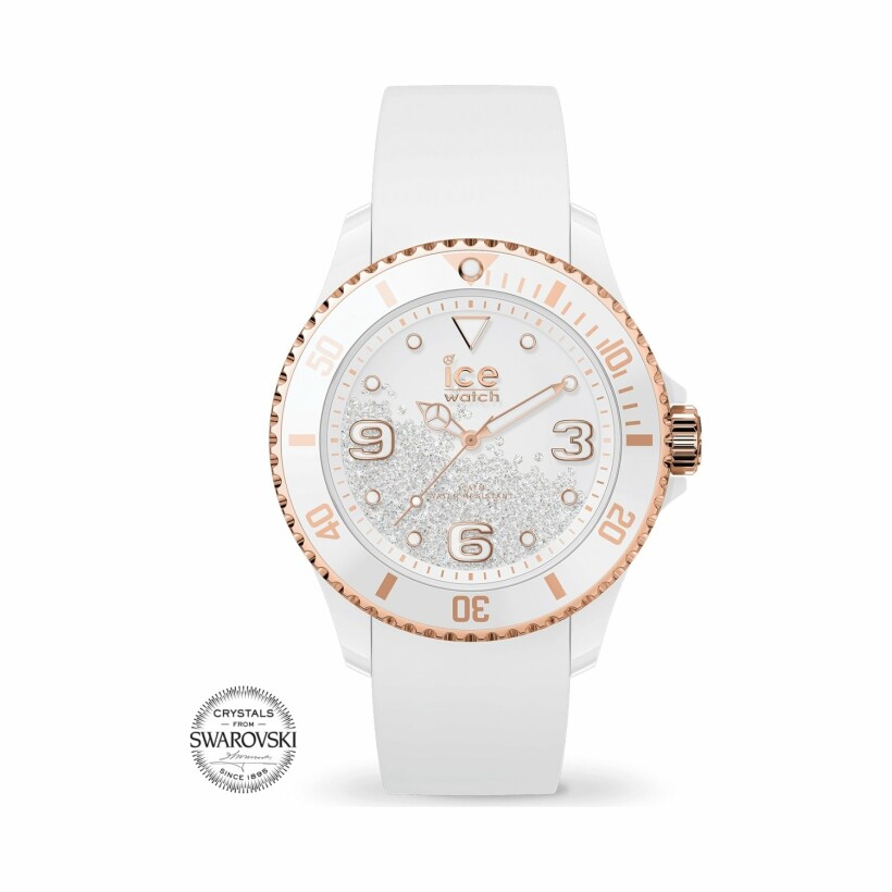 Montre Ice-Watch ICE crystal - White rose-gold - Smooth - Medium - 3H