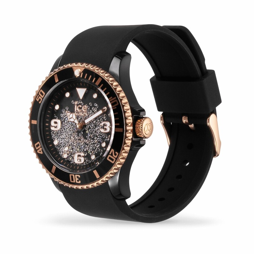 Montre Ice-Watch ICE crystal - Black rose-gold - Smooth - Medium - 3H