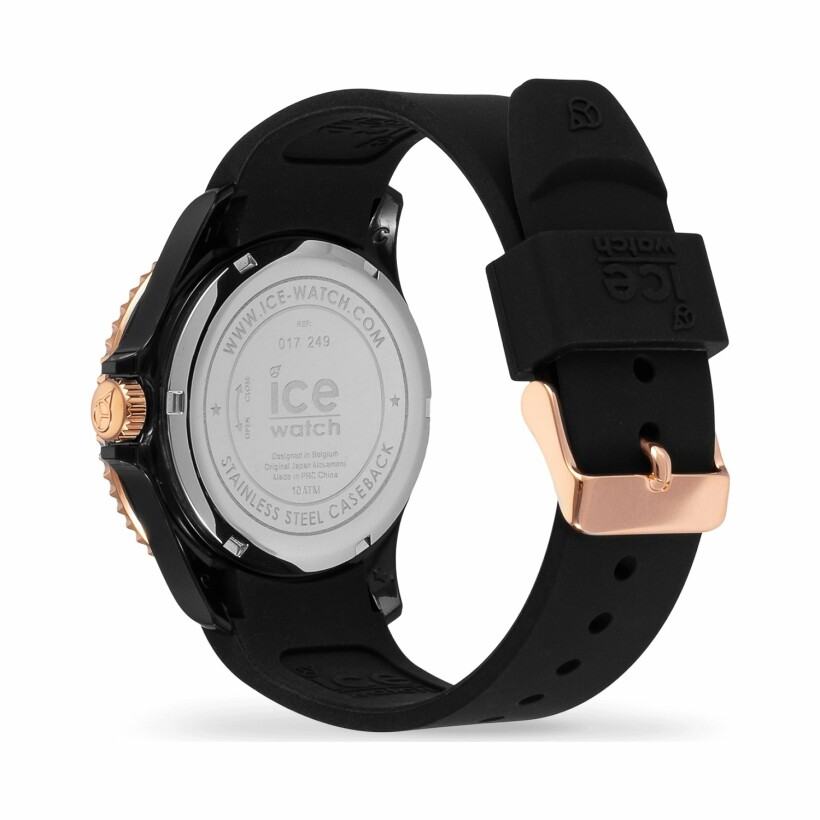 Montre Ice-Watch ICE crystal - Black rose-gold - Smooth - Medium - 3H