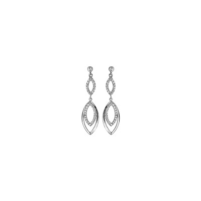 Boucles d'oreilles en argent rhodié et oxydess de zirconium