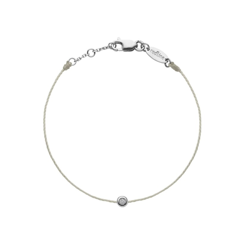 Bracelet RedLine Minimaliste sur fil perle en or blanc et diamant