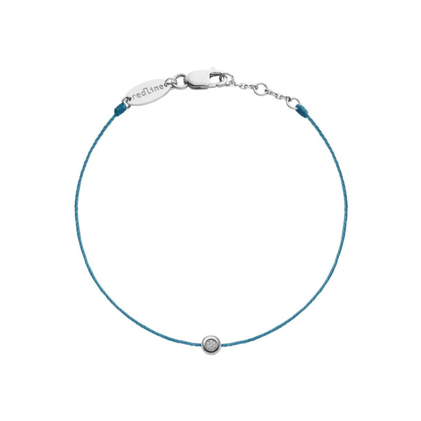 Bracelet RedLine Minimaliste fil caraibe avec diamant 0.02ct en serti clos, or blanc