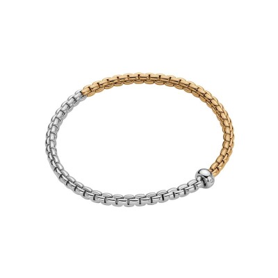 Bracelet FOPE EKA Flex'it en or jaune, or blanc et diamants, taille M