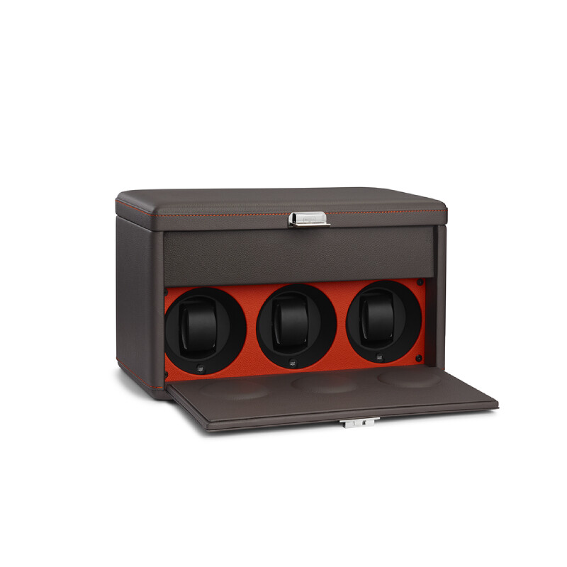Case Scatola del Tempo 7RT grey/orange with 3 programmable winders
