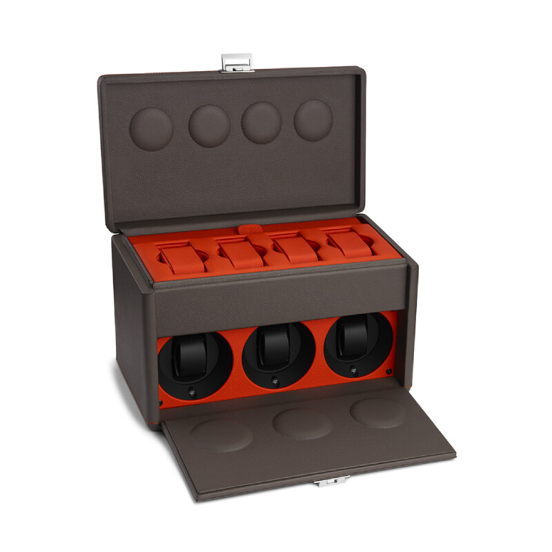 Case Scatola del Tempo 7RT grey/orange with 3 programmable winders