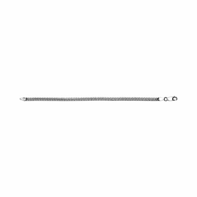 Bracelet argent massif patiné maille carré queue de renard 20.5cm