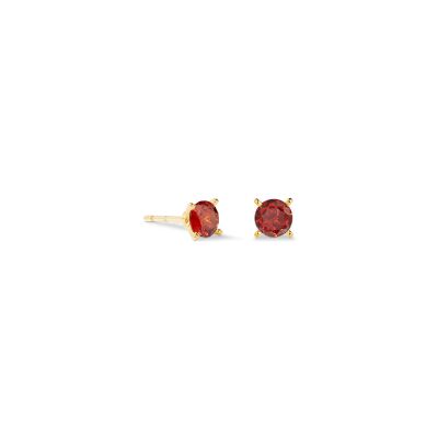 Boucles d'oreilles Coeur de Lion Glam Dot 5mm en acier doré et zircons