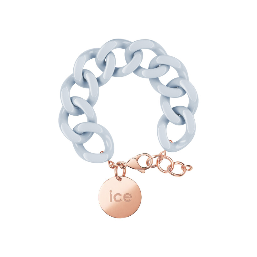 Bracelet chaîne Ice-Watch Ice Jewellery Pastel blue en acétate et métal doré rose