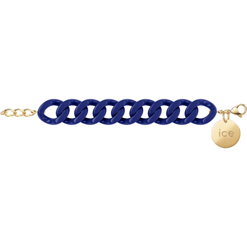 Bracelet chaîne Ice-Watch Ice Jewellery Lazuli blue en acétate et métal doré