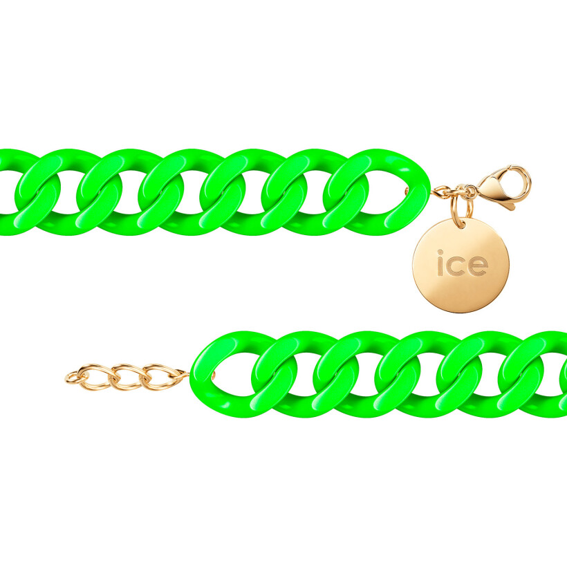 Bracelet chaîne Ice-Watch Ice Jewellery Flashy green en acétate et métal doré