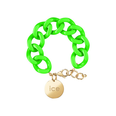 Bracelet chaîne Ice-Watch ICE jewellery Flashy Green en acétate et métal doré