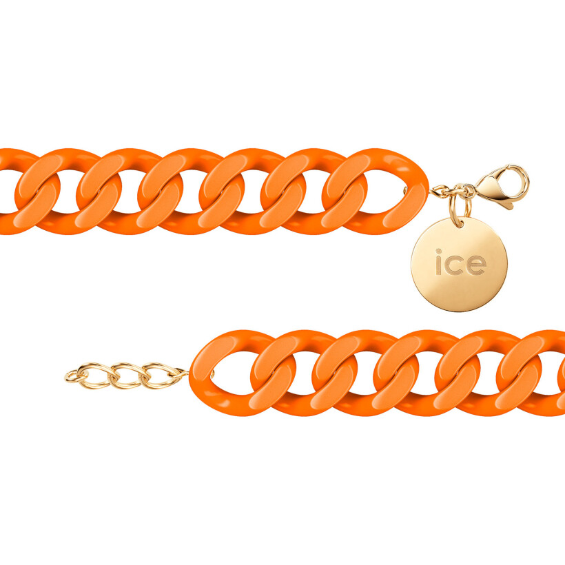 Bracelet chaîne Ice-Watch Ice Jewellery Flashy orange en acétate et métal doré