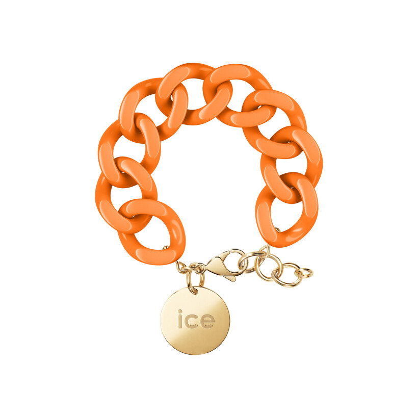 Bracelet chaîne Ice-Watch Ice Jewellery Flashy orange en acétate et métal doré