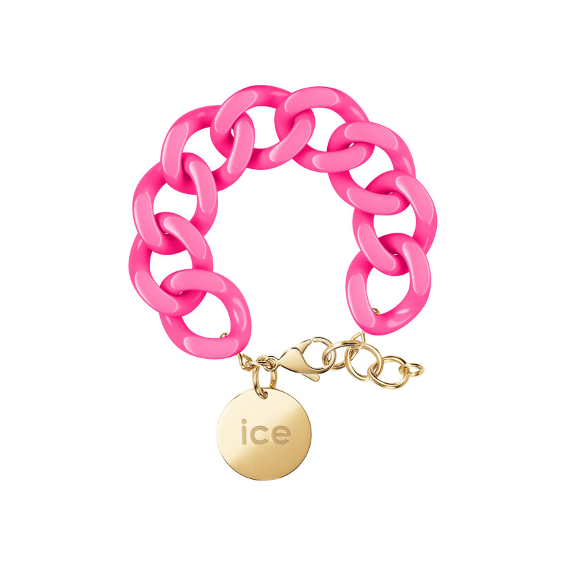 Bracelet chaîne Ice-Watch Ice Jewellery Neon pink en acétate et métal doré