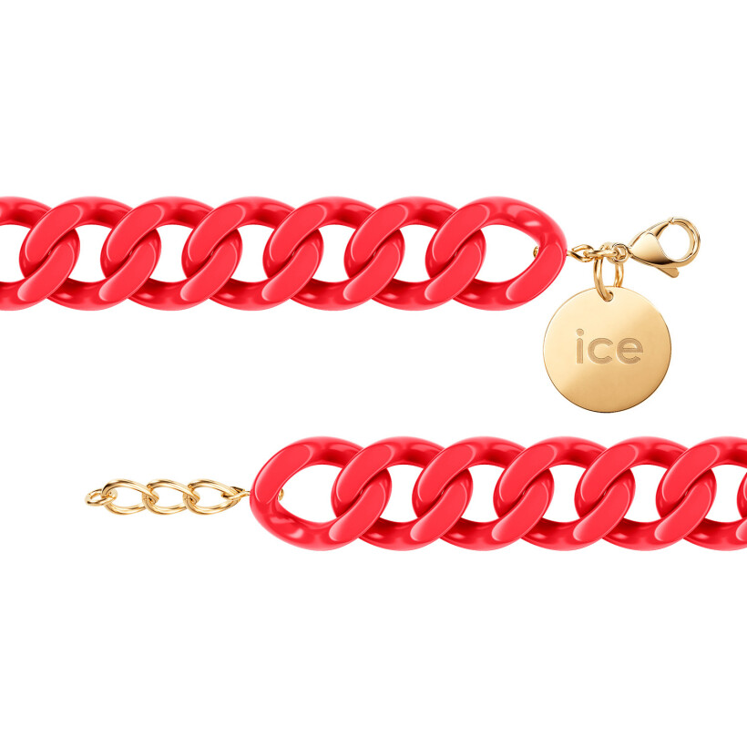 Bracelet chaîne Ice-Watch Ice Jewellery Red passion en acétate et métal doré
