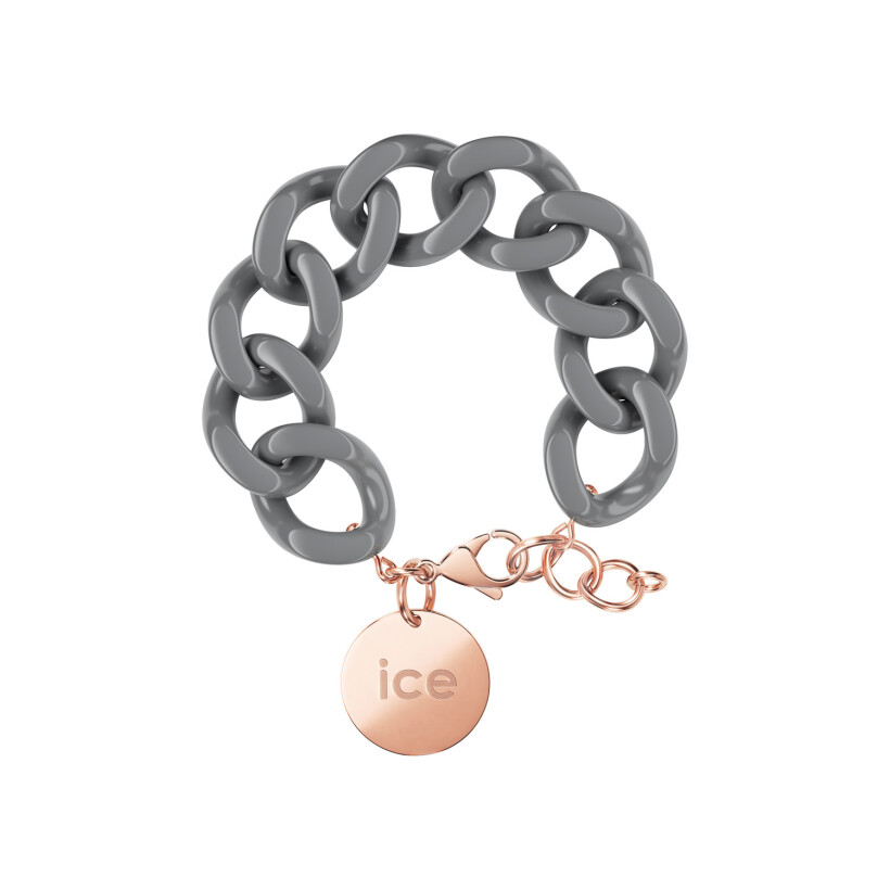 Bracelet chaîne Ice-Watch Ice Jewellery Chic grey en acétate et métal doré rose