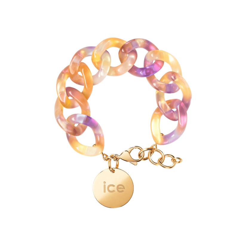 Bracelet chaîne Ice-Watch Ice Jewellery Purple lime en acétate et métal doré