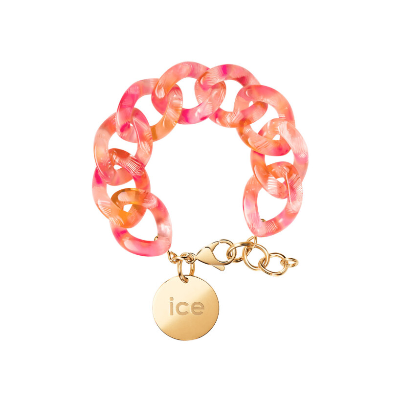 Bracelet chaîne Ice-Watch Ice Jewellery Pink yellow en acétate et métal doré