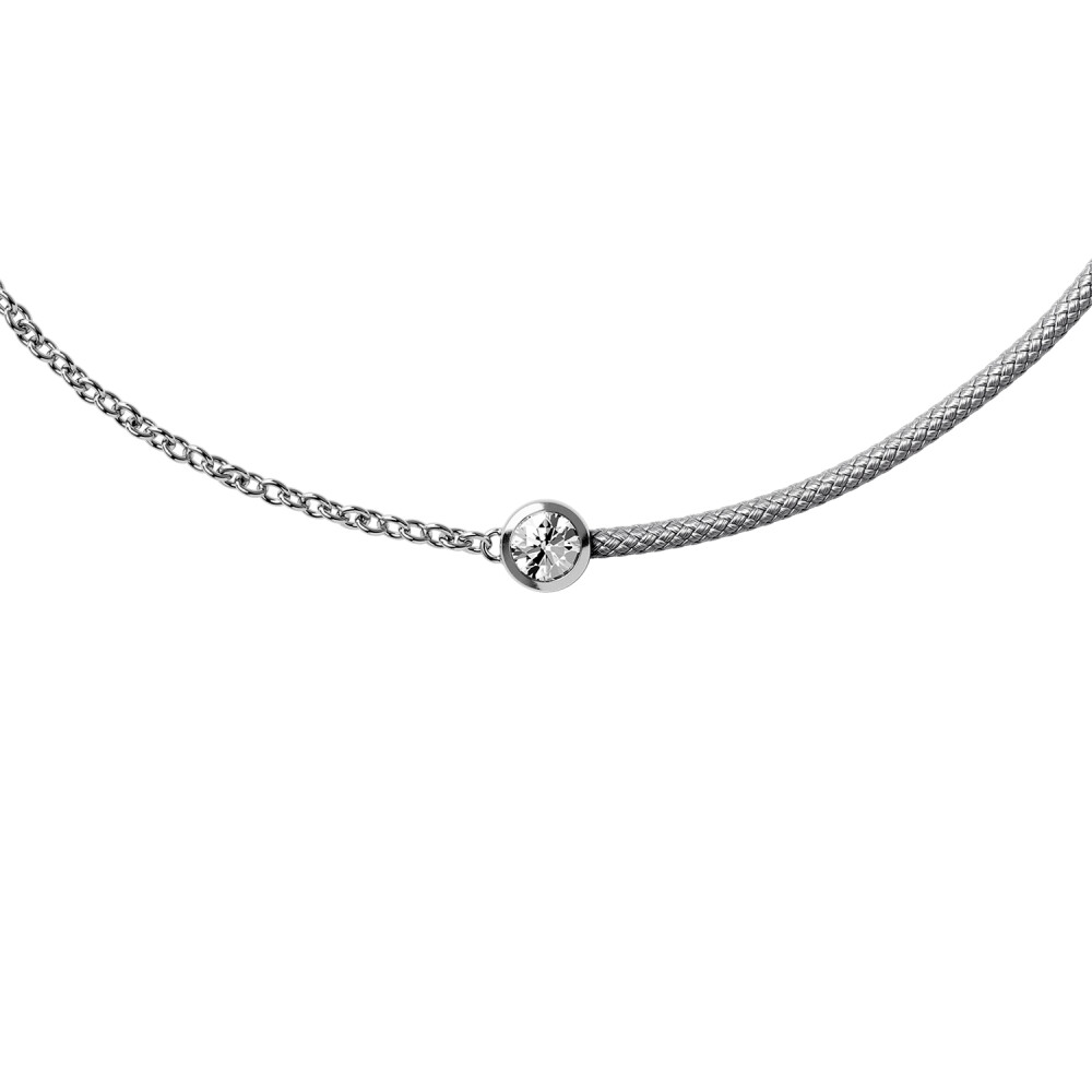 Bracelet sur cordon gris Ice-Watch Ice Jewellery en argent et diamant