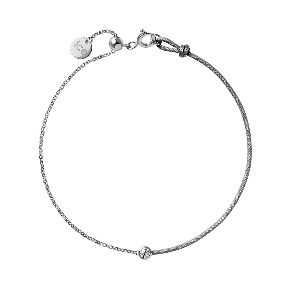 Bracelet sur cordon gris Ice-Watch Ice Jewellery en argent et diamant