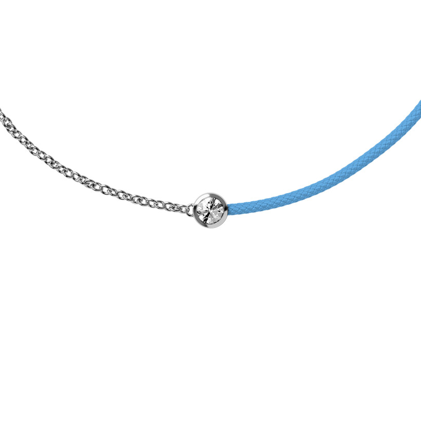 Bracelet sur cordon bleu Ice-Watch Ice Jewellery en argent et diamant