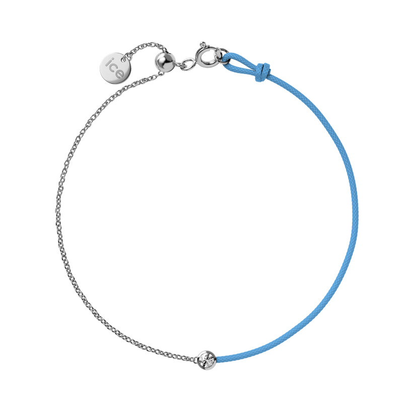 Bracelet sur cordon bleu Ice-Watch Ice Jewellery en argent et diamant