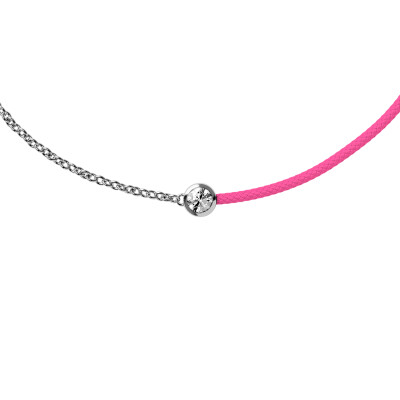 Bracelet sur cordon rose Ice-Watch ICE Jewellery en argent et diamant