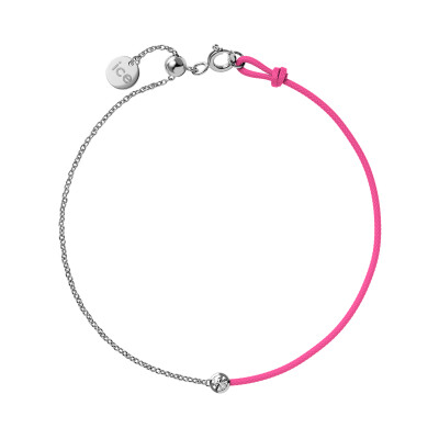 Bracelet sur cordon rose Ice-Watch ICE Jewellery en argent et diamant