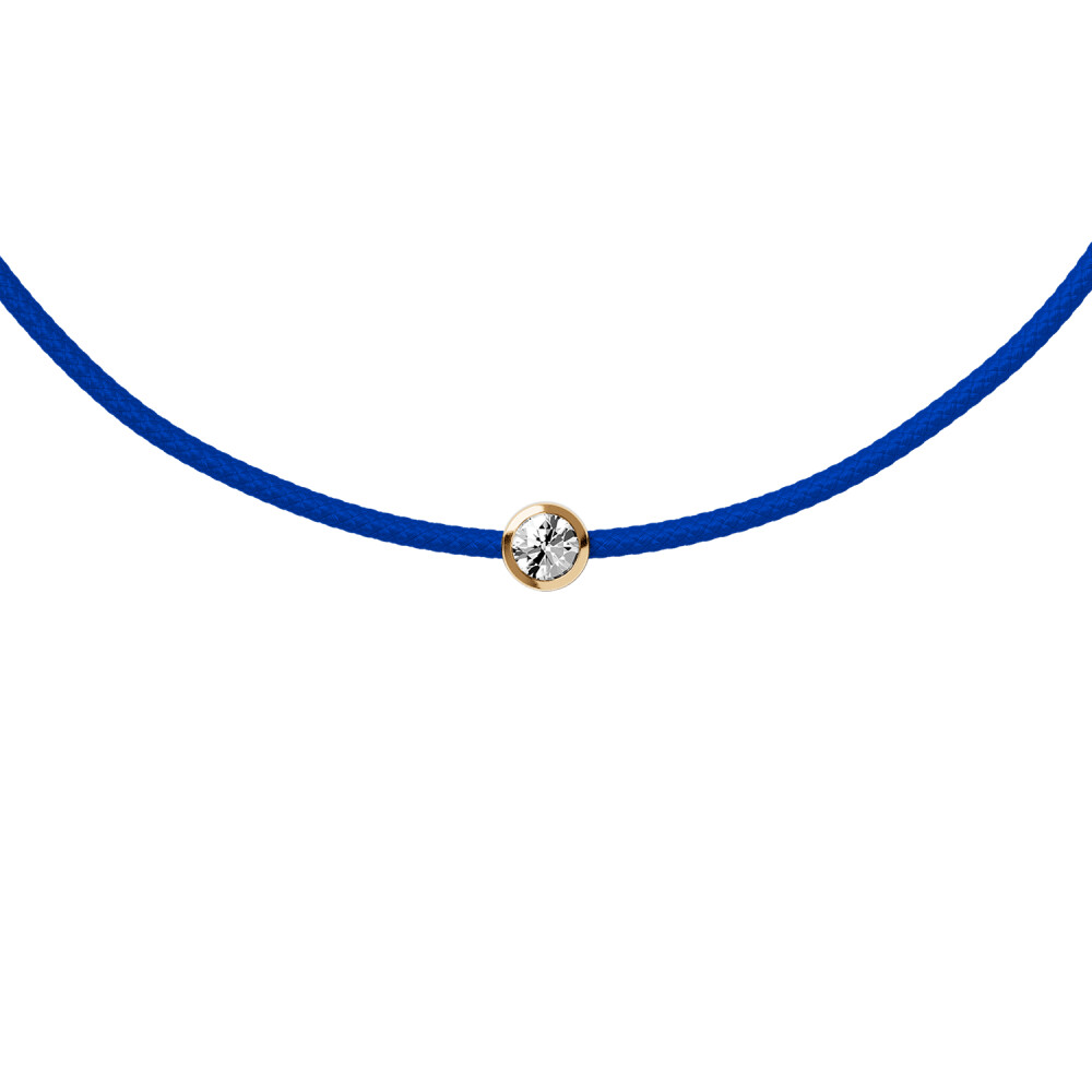 Bracelet sur cordon lazuli blue Ice-Watch Ice Jewellery en argent doré et diamant