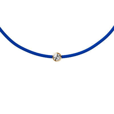 Bracelet sur cordon lazuli blue Ice-Watch ICE Jewellery en argent doré et diamant