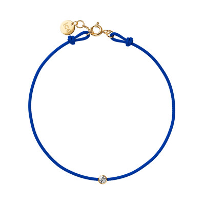 Bracelet sur cordon lazuli blue Ice-Watch ICE Jewellery en argent doré et diamant