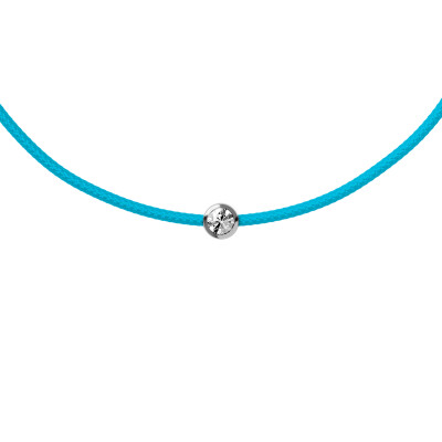 Bracelet sur cordon bleu turquois Ice-Watch ICE Jewellery en argent et diamant