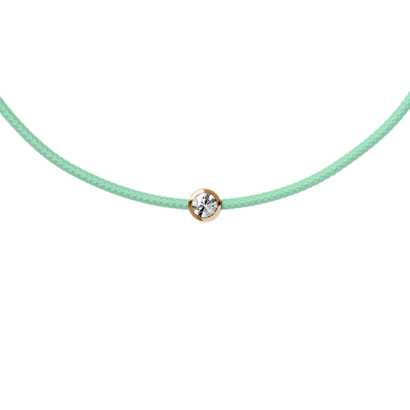 Bracelet sur cordon vert d'eau Ice-Watch Ice Jewellery en argent et diamant