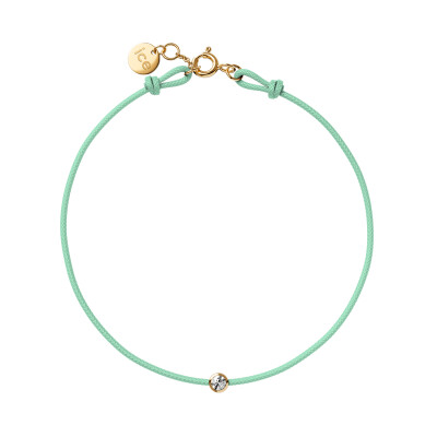 Bracelet sur cordon vert d'eau Ice-Watch ICE Jewellery en argent et diamant