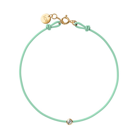 Bracelet sur cordon vert d'eau Ice-Watch ICE Jewellery en argent et diamant