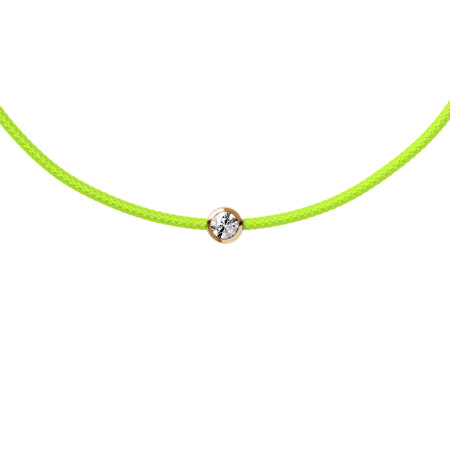 Bracelet sur cordon vert nÃ©on Ice-Watch ICE Jewellery en argent et diamant