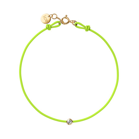 Bracelet sur cordon vert nÃ©on Ice-Watch ICE Jewellery en argent et diamant