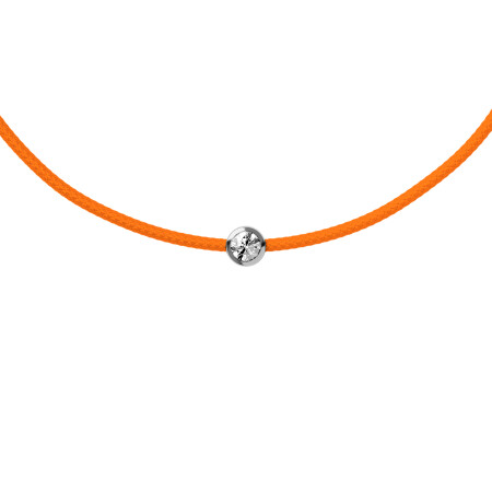 Bracelet sur cordon orange nÃ©on Ice-Watch ICE Jewellery en argent et diamant