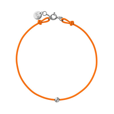 Bracelet sur cordon orange nÃ©on Ice-Watch ICE Jewellery en argent et diamant