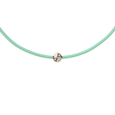 Bracelet sur cordon vert nÃ©on Ice-Watch ICE Jewellery en argent et diamant