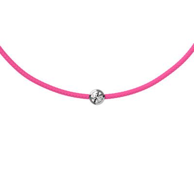 Bracelet sur cordon rose Ice-Watch ICE Jewellery en argent et diamant