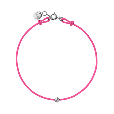 Bracelet sur cordon rose Ice-Watch ICE Jewellery en argent et diamant