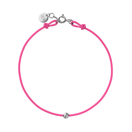 Bracelet sur cordon rose Ice-Watch ICE Jewellery en argent et diamant