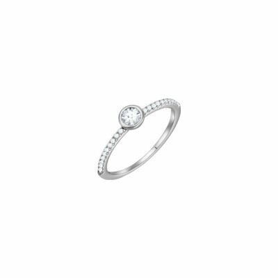 Solitaire Agatha Shine en argent et oxyde de zirconium, taille 52