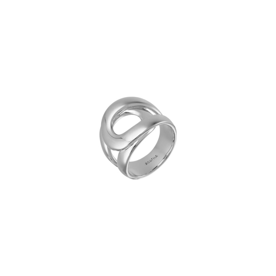 Bague large Agatha Curve en argent, taille 58