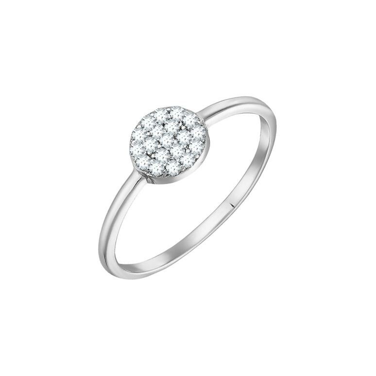 Bague Agatha Cristal en argent et oxyde de zirconium, taille 52